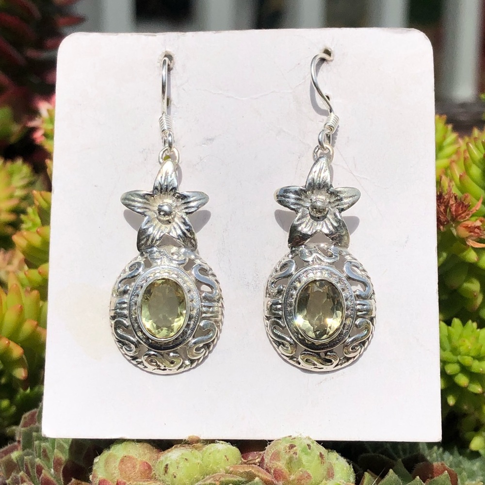 Lemon Citrine Sterling Silver Earrings